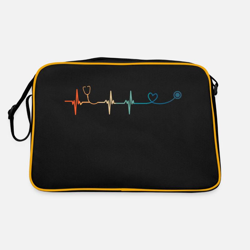Herzschlag-Stethoskop - Retro Tasche - Schwarz/Gold