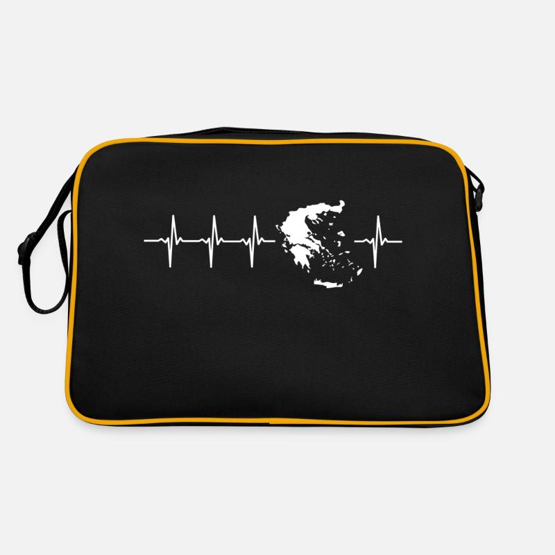 J'aime la Grèce (Grèce rythme cardiaque) Sac Retro