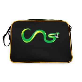 Serpent toxique de mamba vert montre des crocs - Sac Retro - noir/or - Dos