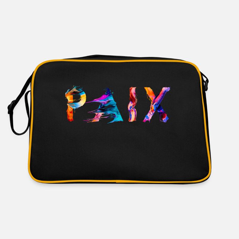 Frieden - Retro Tasche - Schwarz/Gold