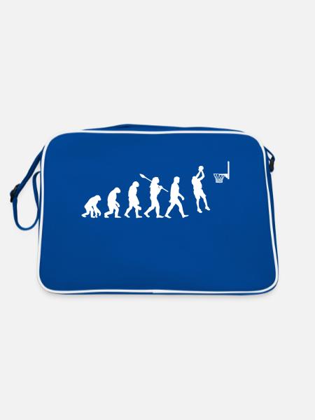 Entwicklung von Basketball - Retro Tasche - Blau/Weiß - Hinten