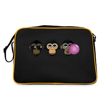 Trois singes - Sac Retro - noir/or - Dos