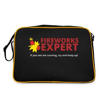 FIREWORKS EXPERT - Retro Bag - black/gold - Back