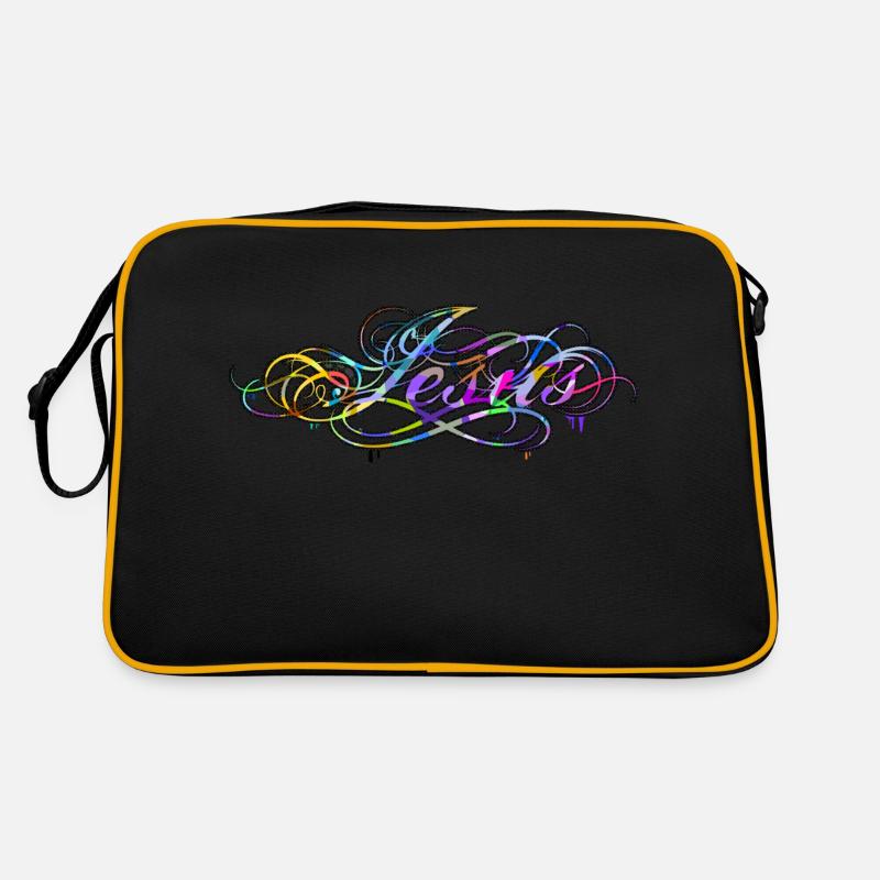 Jesus Graffiti Calligraphy - Retro Tasche - Schwarz/Gold