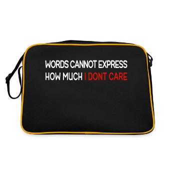 Words cannot express how much i don't care - Retro Bag - black/gold - Back