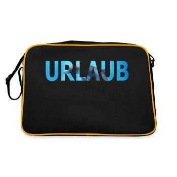 Urlaub Delfin - Retro Tasche - Schwarz/Gold - Hinten