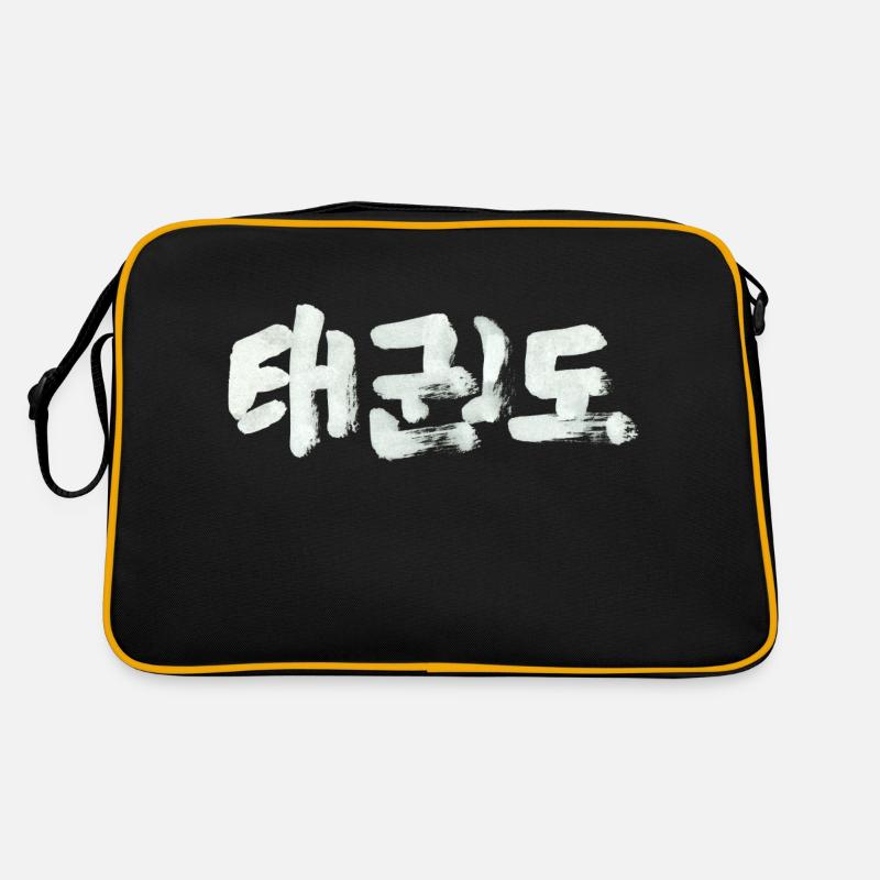 Taekwondo / Tusche - Retro Tasche - Schwarz/Gold