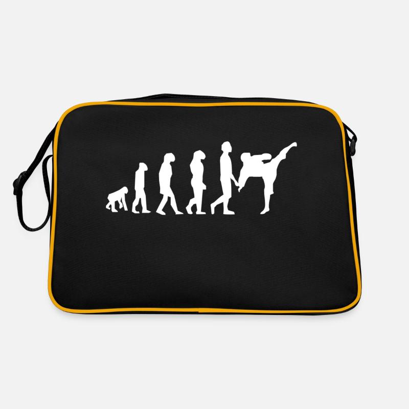 Evolution der Kampfkünste - Retro Tasche - Schwarz/Gold