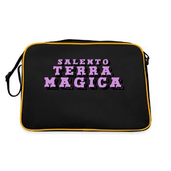 "Zauberland des Salento" - Retro Tasche - Schwarz/Gold - Hinten