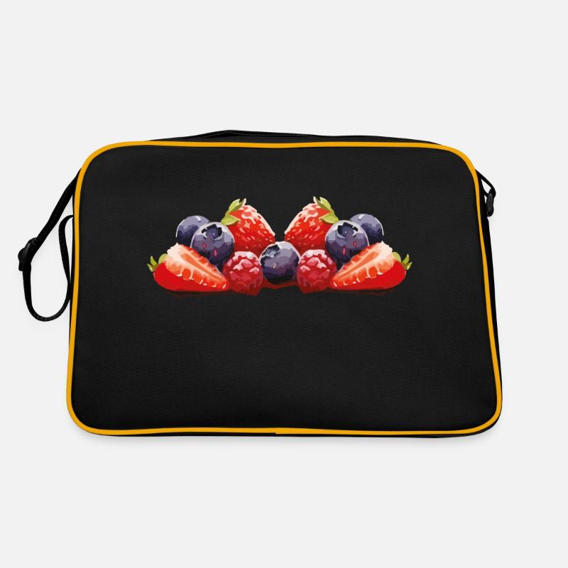 Erdbeere Blaubeere Obst Retro Tasche