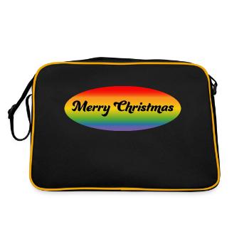 LGBTQI Joyeux Noël Arc-en-ciel Ovale - Sac Retro - noir/or - Dos