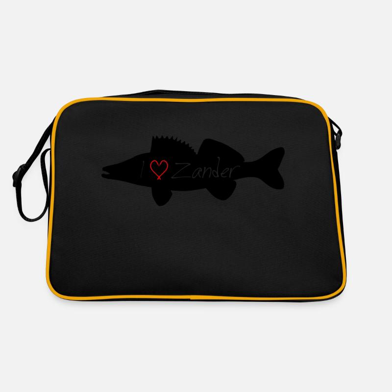 I Love Zander schwarz durchsichtig - Retro Tasche - Schwarz/Gold