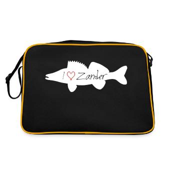 I Love Zander weiss - Retro Tasche - Schwarz/Gold - Hinten