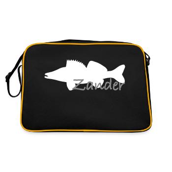 Sandre blanc avec lettrage gris - Sac Retro - noir/or - Dos