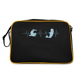 Beluga Heartbeat - Gift Idea - Retro Bag - black/gold - Back