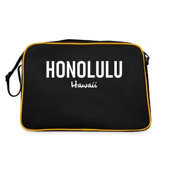 Honolulu - Hawaï - États-Unis - États-Unis d’Amérique - Sac Retro - noir/or - Dos