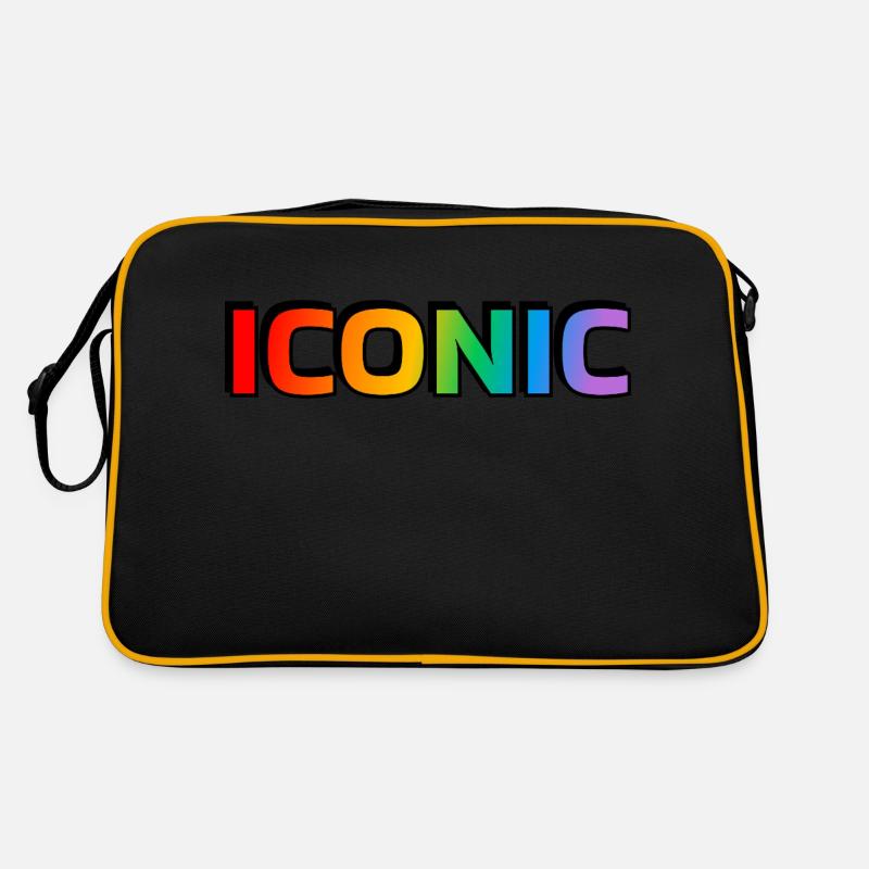 Rainbow Text Iconic - Gay Icon - LGBT Pride Month Retro Bag