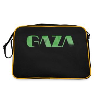 vintage Gaza text green - Retro Bag - black/gold - Back
