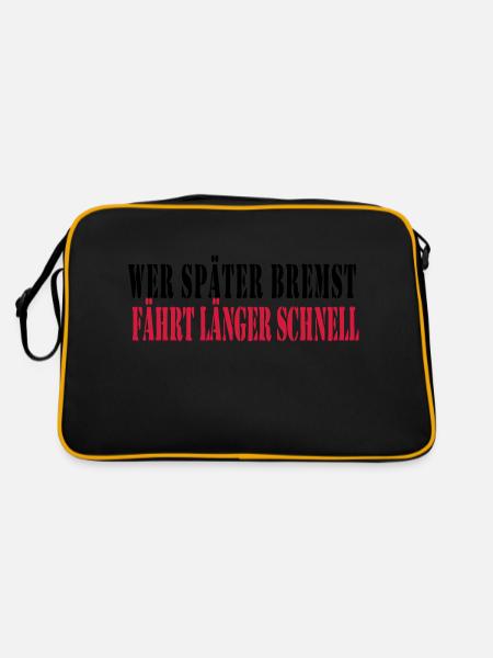 wer_spaeter_bremst_faehr - Sac Retro - noir/or