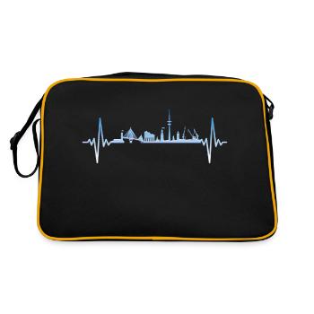 Hamburg Skyline Hamburger Hafen Skyline - Retro Tasche - Schwarz/Gold - Hinten