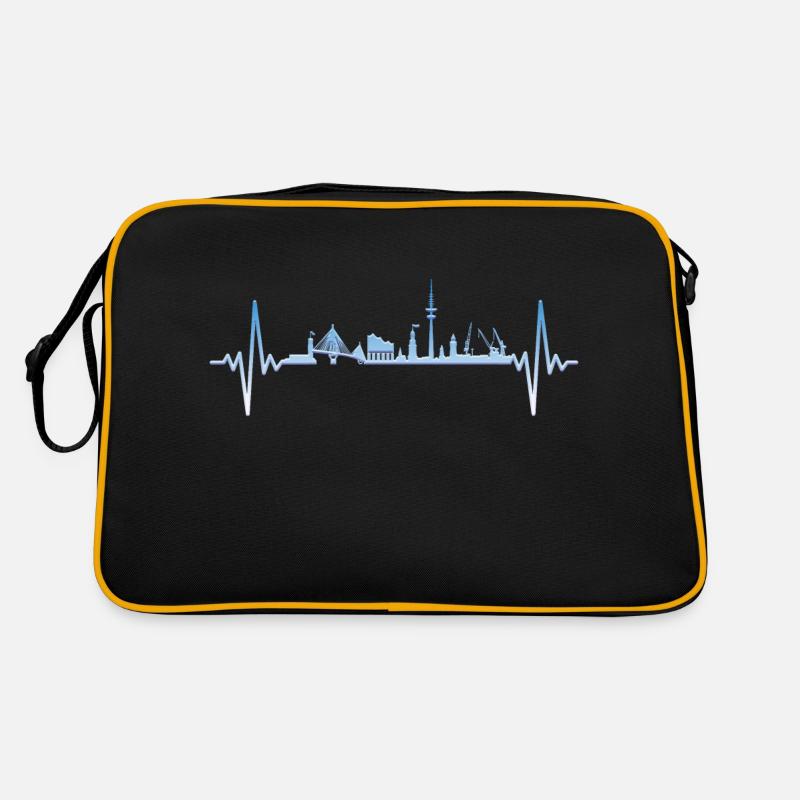 Hamburg Skyline Hamburger Hafen Skyline Retro Tasche