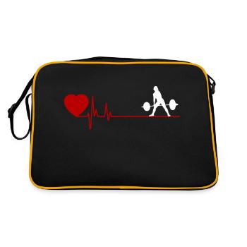 Female Weightlifting White with Red Heart Rate - Retro Bag - black/gold - Back
