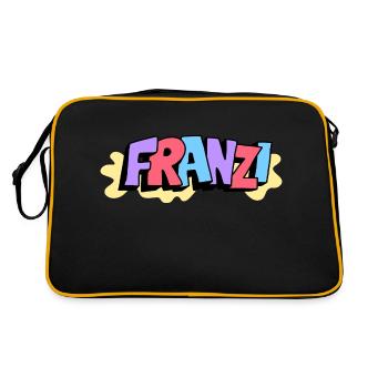 Grafitti Name Franzi - Retro Tasche - Schwarz/Gold - Hinten