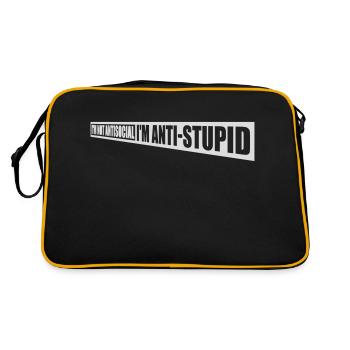 not antisocial anti stupid - Retro Tasche - Schwarz/Gold - Hinten