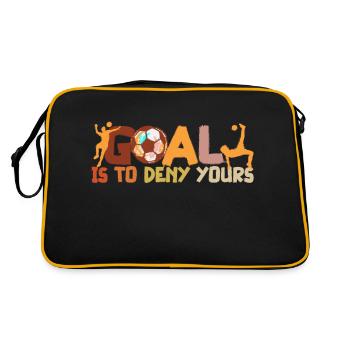 My goal is to deny yours Fußball Spieler Fan WM - Retro Tasche - Schwarz/Gold - Hinten