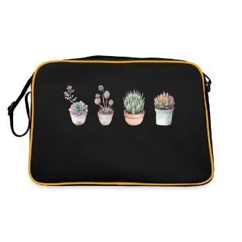 Succulentes pour les amoureux des plantes - Sac Retro - noir/or - Dos