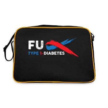 Fu Type 1 Diabète diabétique Maladie de sucre dans le sang - Sac Retro - noir/or - Dos