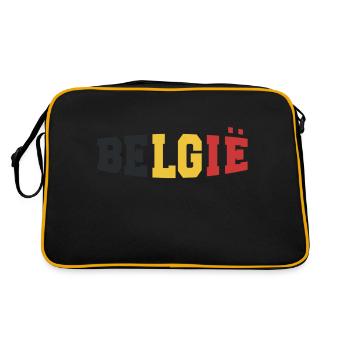 Belgium Soccer Team - Belgien - Belgie - Retro Tasche - Schwarz/Gold - Hinten