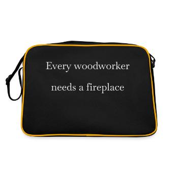 Carpenter Funny Tshirts Blogger - Retro Bag - black/gold - Back