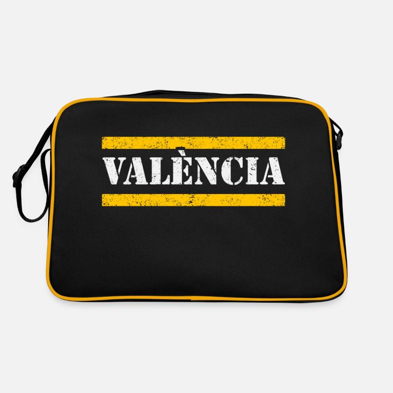 Valencia - Retro Tasche - Schwarz/Gold