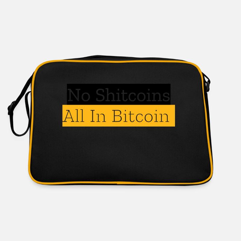 No Shitcoins All In Bitcoin - Retro Tasche - Schwarz/Gold