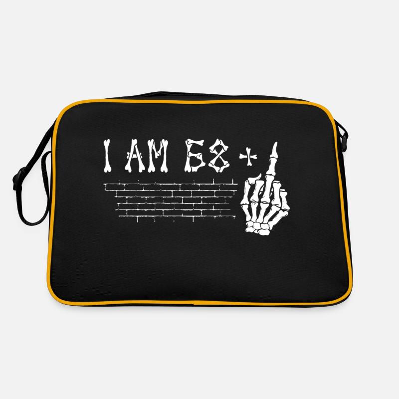 Ich bin 68 plus Mittelfinger - 69. Geburtstag Retro Tasche
