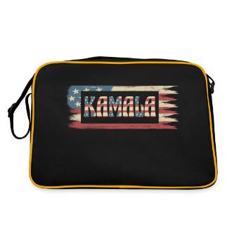 Kamala Harris présidente drapeau américain rétro - Sac Retro - noir/or - Dos