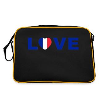 Love France Heart Design - Retro Bag - black/gold - Back