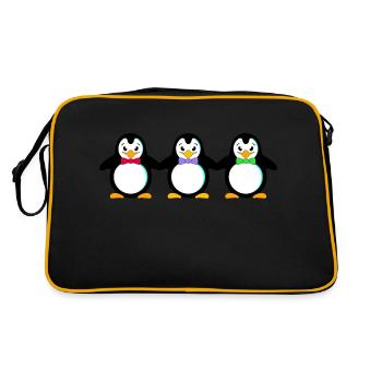 penguins - Retro Bag - black/gold - Back