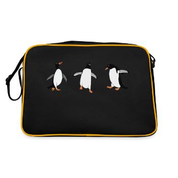 Happy penguin trio - Retro Bag - black/gold - Back