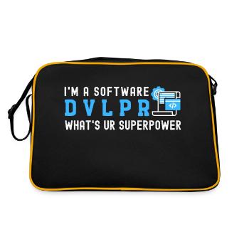 I'm a SOFTWARE DEVELOPER What's Your Superpower - Retro Bag - black/gold - Back
