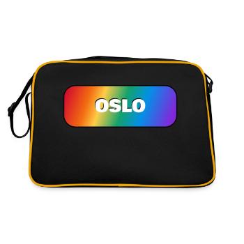 OSLO PRIDE REGENBOGEN - Retro Tasche - Schwarz/Gold - Hinten
