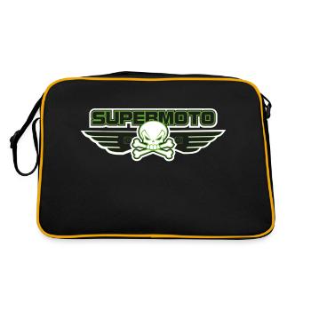 SUPER MOTO Pirates green - Retro Bag - black/gold - Back