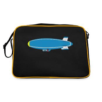 Dirigeable, Zeppelin, Vue latérale - Sac Retro - noir/or - Dos