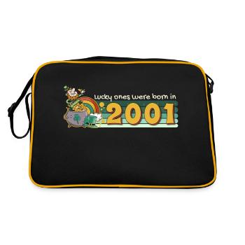 Lucky Ones Were Born in 2001 tee St. Patrick's - Retro Bag - black/gold - Back