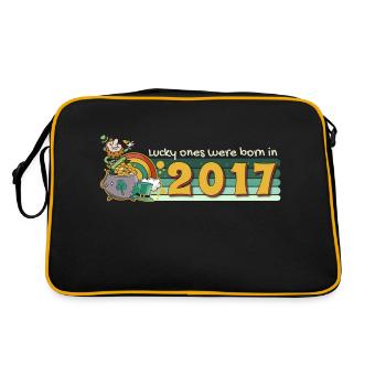 Lucky Ones Were Born in 2017 tee St. Patrick's - Retro Bag - black/gold - Back