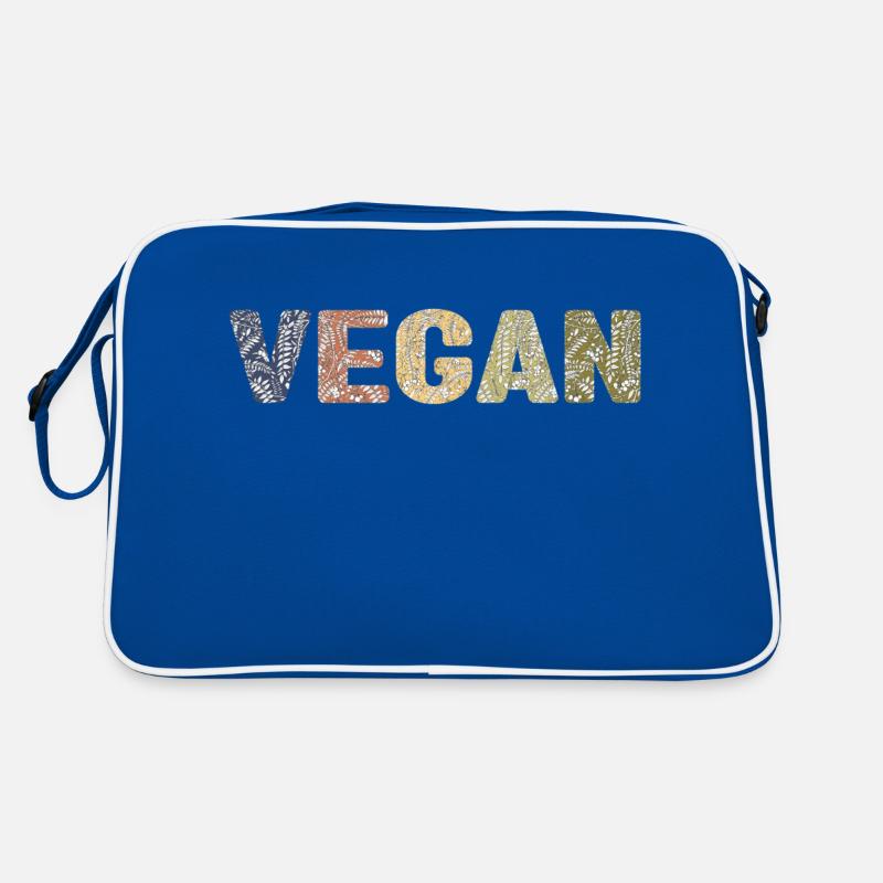Vegan - botanisches Muster - Waldfarbe Retro Tasche