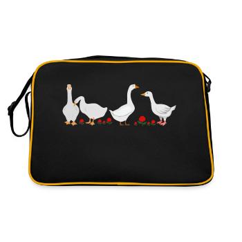 Fun group of geese - Retro Bag - black/gold - Back