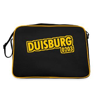 Duisburg - 0203 - Phone Code - NRW - Ruhrpott - Retro Bag - black/gold - Back
