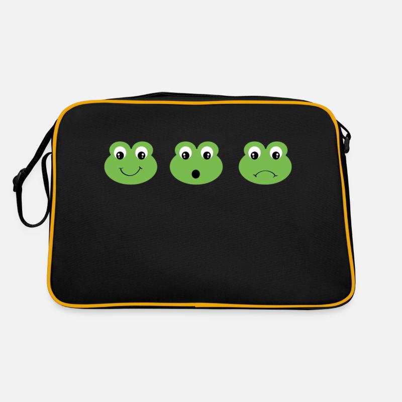 Frosch - Retro Tasche - Schwarz/Gold